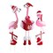 Haute Decor Outdoor Christmas Caroling Flamingos Trio Yard Decor - Sturdy Weatherproof Metal Construction, 3 Holiday Flamingos, Yard Stakes Included